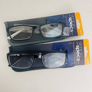 RG0332 Lot of 2 Simply Specs Foster Grant Reading Glasses With Free Case +2.00